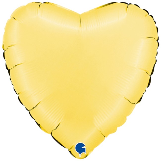 Gr (18''/46 см) Сердце, Сатин Banana Yellow, 1 шт.