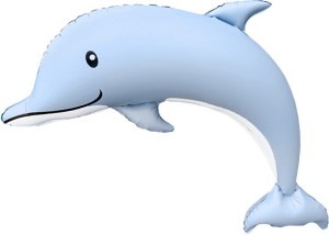 Fa (46''/117 см) Фигура, Дельфин, Голубой, Сатин, 1 шт.