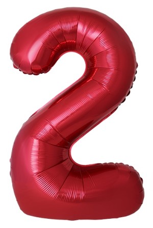 Fm (40''/102 см) Цифра, 2 Slim, Красный, Металлик, 1 шт. в уп.