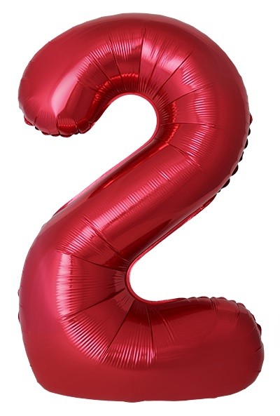 Fm (40''/102 см) Цифра, 2 Slim, Красный, Металлик, 1 шт. в уп.