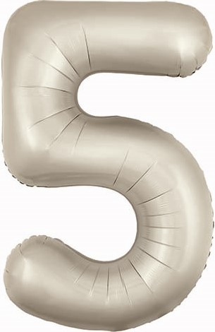 Ag (40''/102 см) Цифра, 5 Slim, Кремовый, Сатин, 1 шт. в упак.