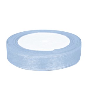 Лента органза (1,2 см*22,85 м) Серебристо-голубой, 1 шт.