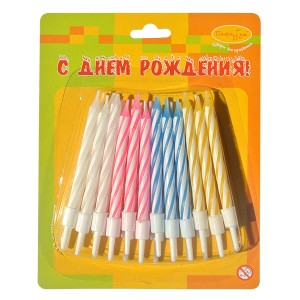MC Свечи-мини 2-х цветные 24шт с держателями 6см MC Свечи-мини 2-х цветные 24шт с держателями 6см