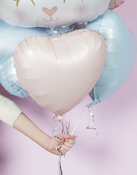 Gr (18''/46 см) Сердце, Сатин Pastel Pink, 1 шт.