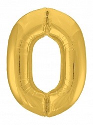 Ag (40''/102 см) Цифра, 0, Slim, Золото, в упаковке 1 шт.