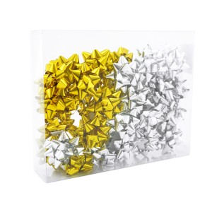 Подарочный Бант-звезда "Сатин" Золото и серебро, 6,3 см, 40 шт. Подарочный Бант-звезда "Сатин" Золото и серебро, 6,3 см, 40 шт.