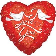 Cn (18''/45 см) Сердце ILY голуби, 1 шт.