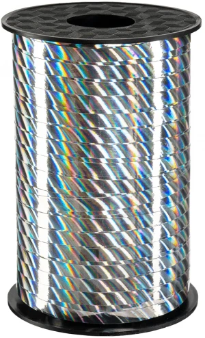 Лента полипропиленовая (0,5 см*250 м) Лазерная, Серебро, Голография, 1 шт.