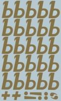 Наклейки буквы 5 см "Ь" золото, 1 лист