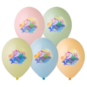Bb (14''/35 см) Шар с рисунком 8 Марта Тюльпаны полн, 25 шт.