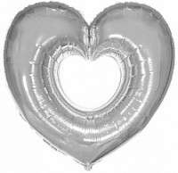 Fm (40''/102 см) /Сердце в сердце, Серебро, 1 шт.