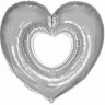 Fm (40''/102 см) /Сердце в сердце, Серебро, 1 шт.