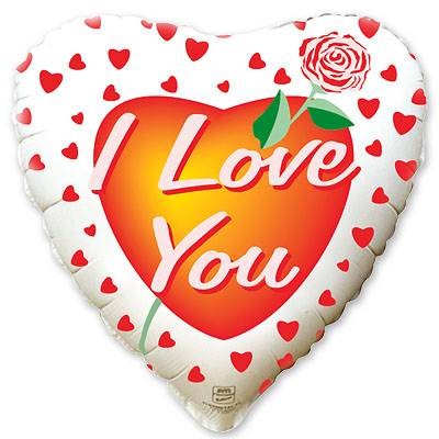 Fm (18''/45 см) /Сердце, ILY Роза, 1 шт.