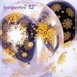 Sp (12''/30 см) Снежинки, Ассорти (005/080/390), пастель, 5 ст. 50 шт.