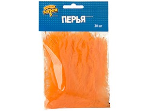 Вз Перья декоративные Оранжевые, 10 см, 30 шт/G Вз Перья декоративные Оранжевые, 10 см, 30 шт/G
