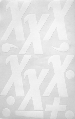 Наклейки буквы 10 см "Х" белые, 1 лист