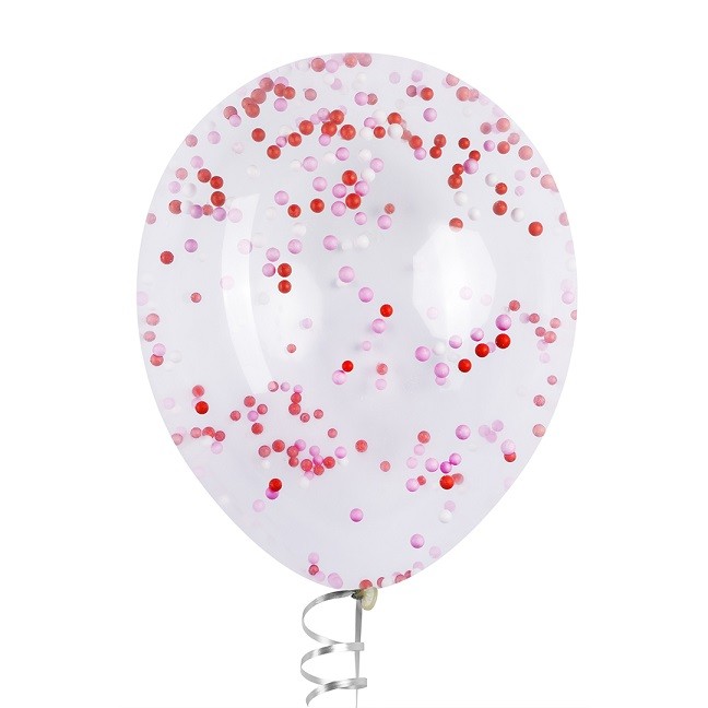 Шарики пенопласт, Цветной микс, Красный/Розовый, 6-8 мм, 20 гр.