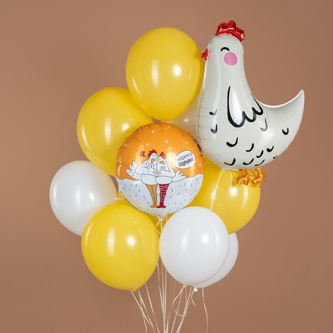 Ag (18''/46 см) Круг, Любимой подружке, Курочки, 1 шт.