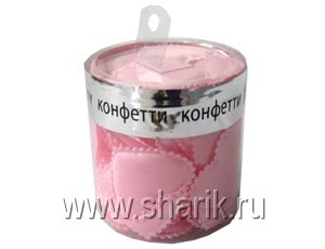 Конфетти Сердца3D ткань розов 3см 35шт