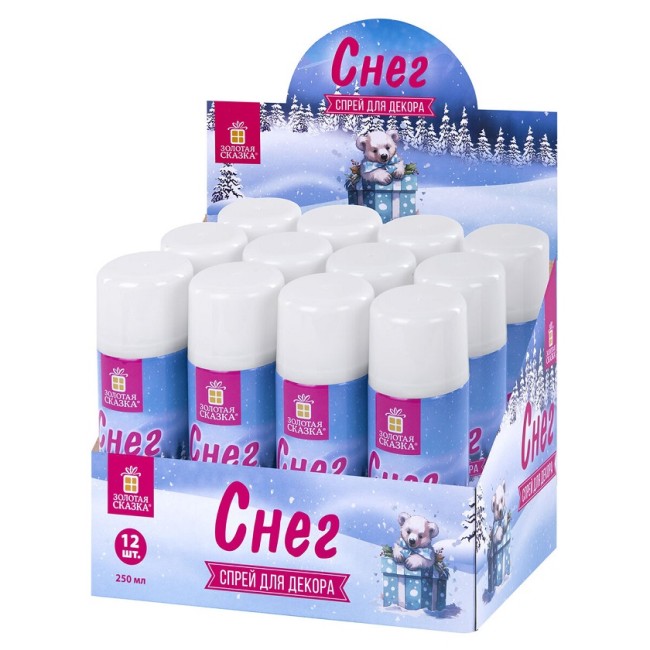 Снег для декорирования в спрее, 250 мл, 85 г, Белый, 1 шт.