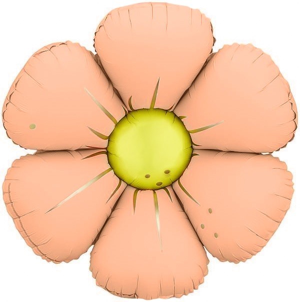 Fa (25''/64 см) Цветок, Ромашка (надув воздухом), Персиковый, Сатин, 1 шт.
