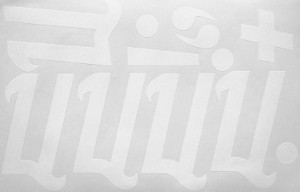 Наклейки буквы 10 см "Ц" белые, 1 лист