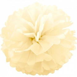 Бумажный помпон Слоновая кость (10"/25 см)