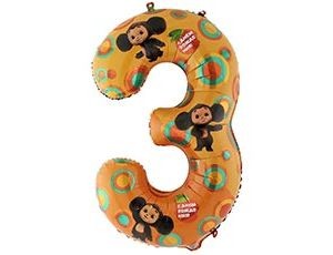 Вз (40''/102 см) ЦИФРА 3 40" Чебурашка, 1 шт.