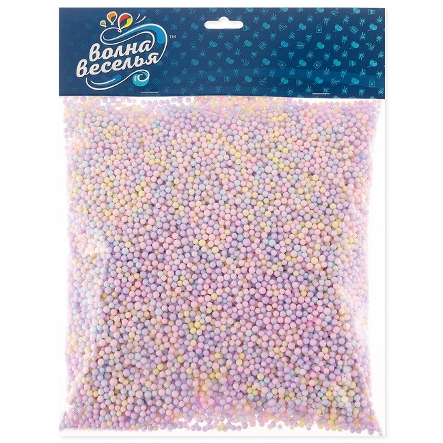 Шарики пенопласт, Цветной микс, Мультиколор, Макарунс, 2-4 мм, 10 гр.