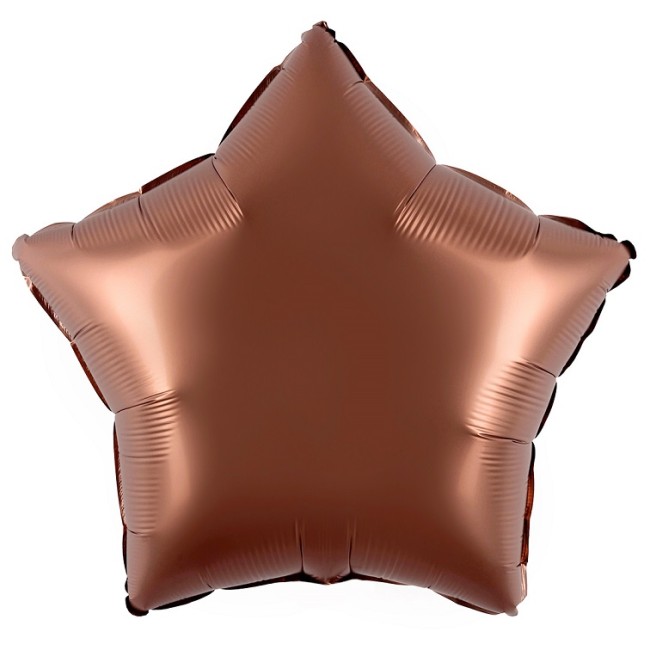 Fa (10''/25 см) Мини-звезда с клапаном, Шоколад, Сатин, 5 шт.