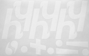 Наклейки буквы 10 см "Ч" белые, 1 лист