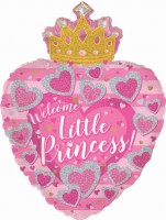 CTI (24"/61 см) Сердце, С Днем Рождения, Маленькая Принцесса, Розовый, 1 шт.
