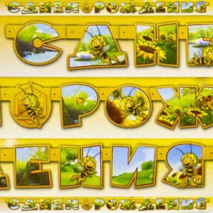 Гирлянда-буквы С ДР Пчелка Майя 220см/A