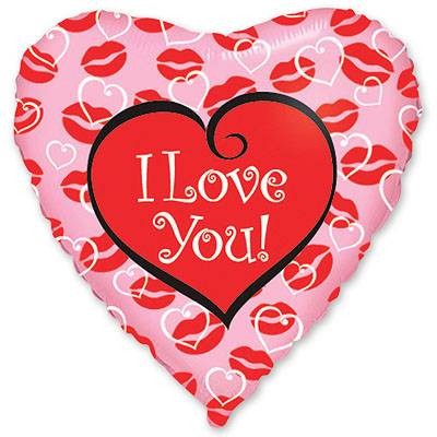 Fm (18''/45 см) /Сердце, ILY Поцелуи, 1 шт.