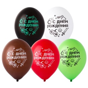 Bb (14''/36 см) с рисунком, С Днем Рожд Пиксели, 50 шт.