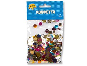 Конфетти Круги фольга ассорти 1см 20гр/G