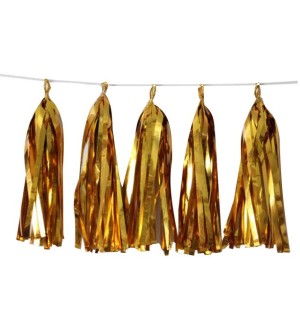 Гирлянда фольгированная "Тассел" Золото, 10 шт Гирлянда фольгированная "Тассел" Золото, 10 шт