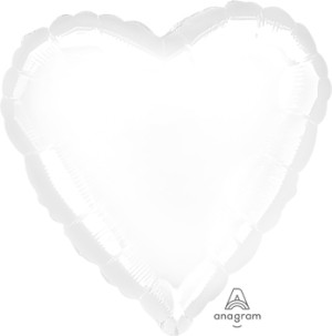 Аn (18''/46 см) СЕРДЦЕ Пастель White, 1 шт.