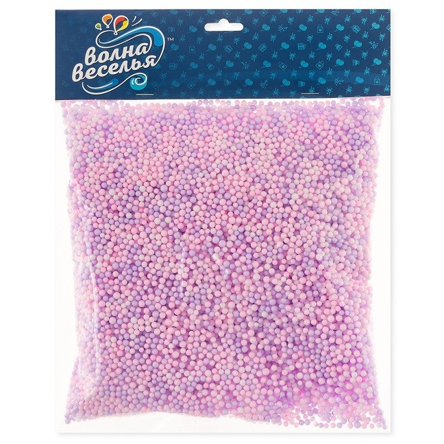 Шарики пенопласт, Цветной микс, Розовый/Сиреневый, Макарунс, 2-4 мм, 10 гр.