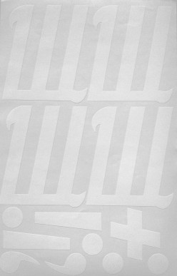 Наклейки буквы 10 см "Щ" белые, 1 лист