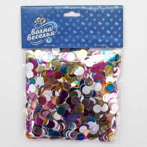 Конфетти фольга Круг, Ассорти, Металлик, 1 см, 50 гр. Конфетти фольга Круг, Ассорти, Металлик, 1 см, 50 гр.