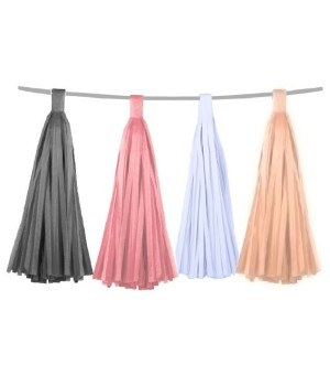 Гирлянда "Тассел" Ассорти Нежность 4 цвета, 35*12 см, 20 шт.