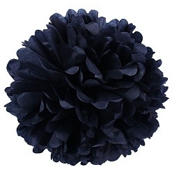 Бумажный помпон Черный (10"/25 см)