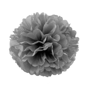 Бумажный Помпон Серый 20 см