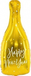 Fa (41''/104 см) Фигура, Бутылка Шампанское, Новогодние звезды, Золото, 1 шт.
