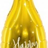 Fa (41''/104 см) Фигура, Бутылка Шампанское, Новогодние звезды, Золото, 1 шт.
