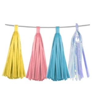 Гирлянда "Тассел" Ассорти Макаронс 4 цвета, 35*12 см, 20 шт.