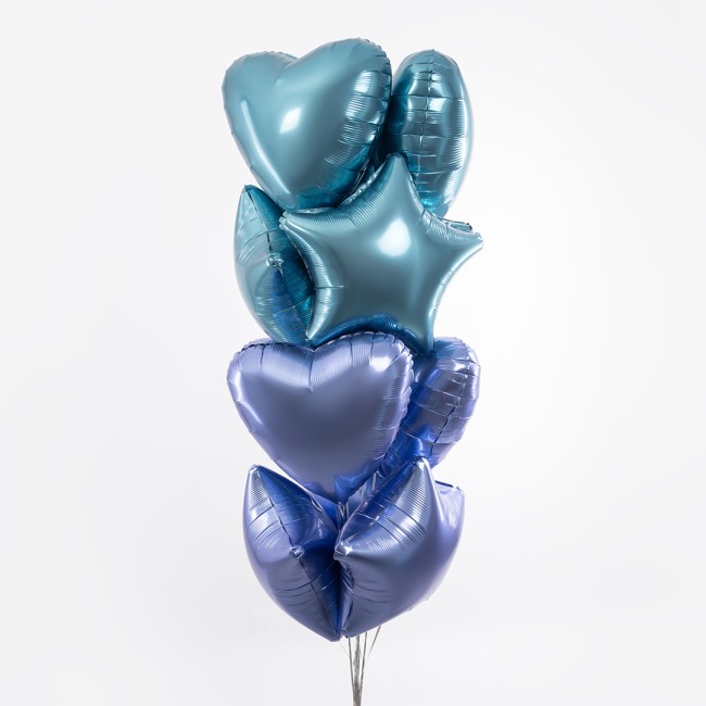 Ag (19''/48 см) Сердце, Сизый, Бохо, 1 шт.