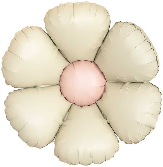 Fa (24''/61 см) Цветок, Ромашка (надув воздухом), Кремовый, Сатин, 1 шт. в уп. (цв.этик.)