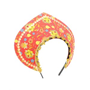 Кокошник "Узор" Красный, 26*20 см, 1 шт.